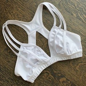 Sexy White Lycra Sports Bra
